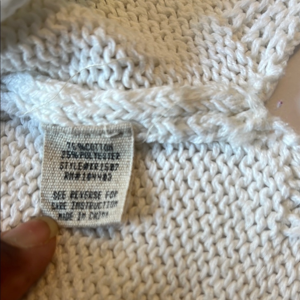 Moon River Cream Crew Neck Sweater Short Sleeve Size M EUC - Picture 4 of 6